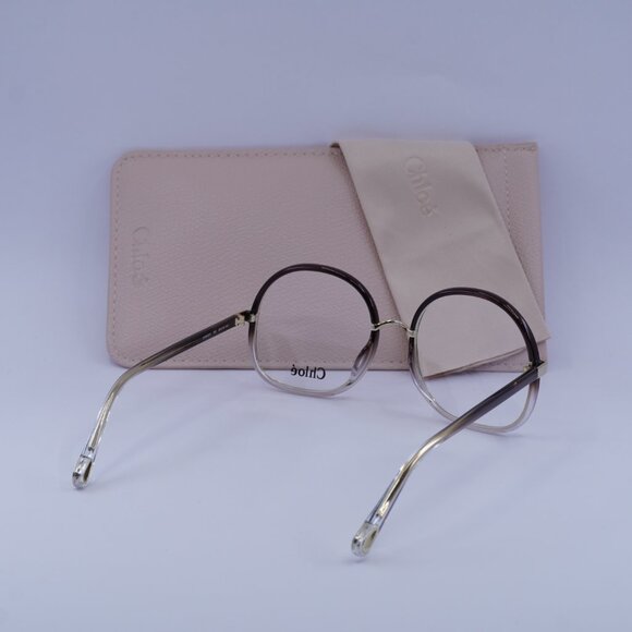 Chloe CH0032O 002 Eyeglasses Brown Gradient 55mm Round Frame - Picture 11 of 11